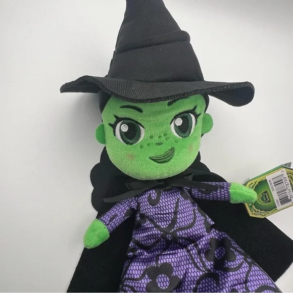 Green Elphaba Witch Plush Doll with Black Hat and Purple Dress - Picture 6 of 10